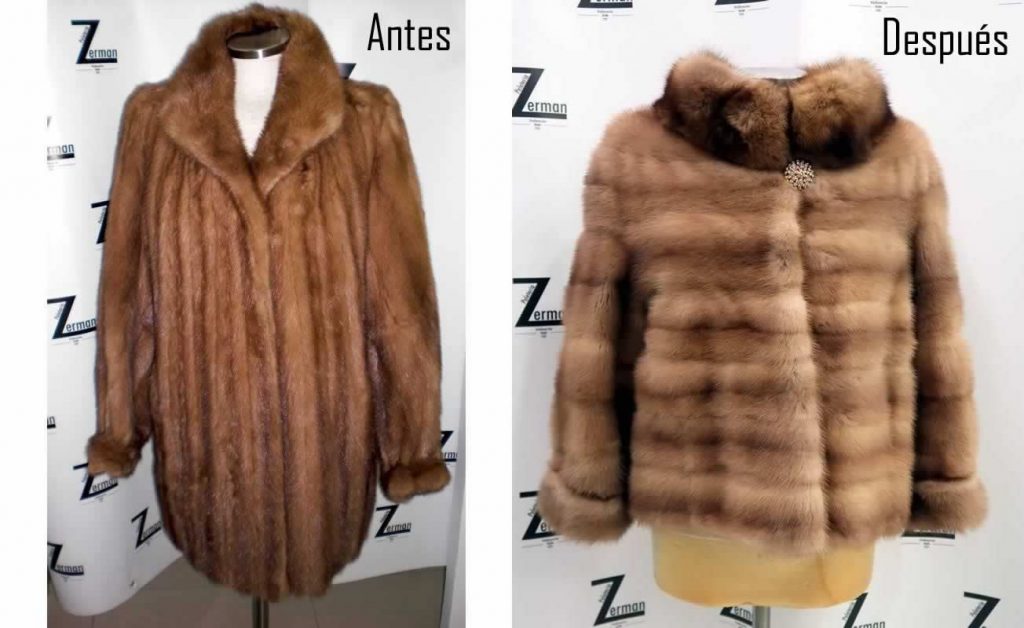 Transformación de abrigos de peletería antes y después